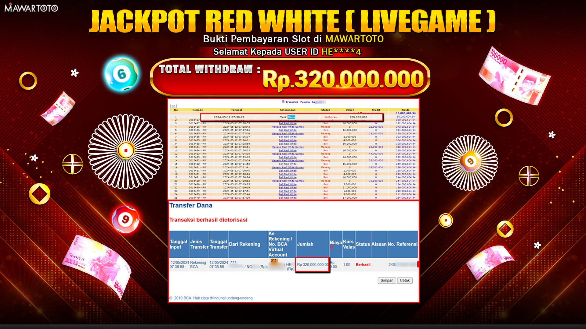 JACKPOT RED WHITE ( LIVE GAME )