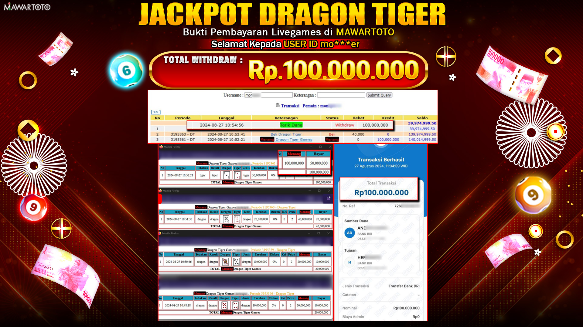 JACKPOT LIVE GAME DRAGON TIGER
