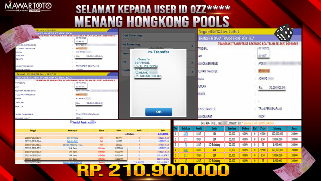 JP HONGKONG POOLS Rp 210.900.000