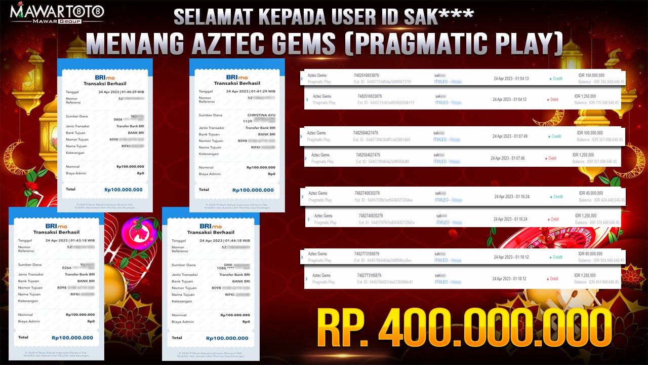 JP AZTEC GEMS Rp 400.000.000