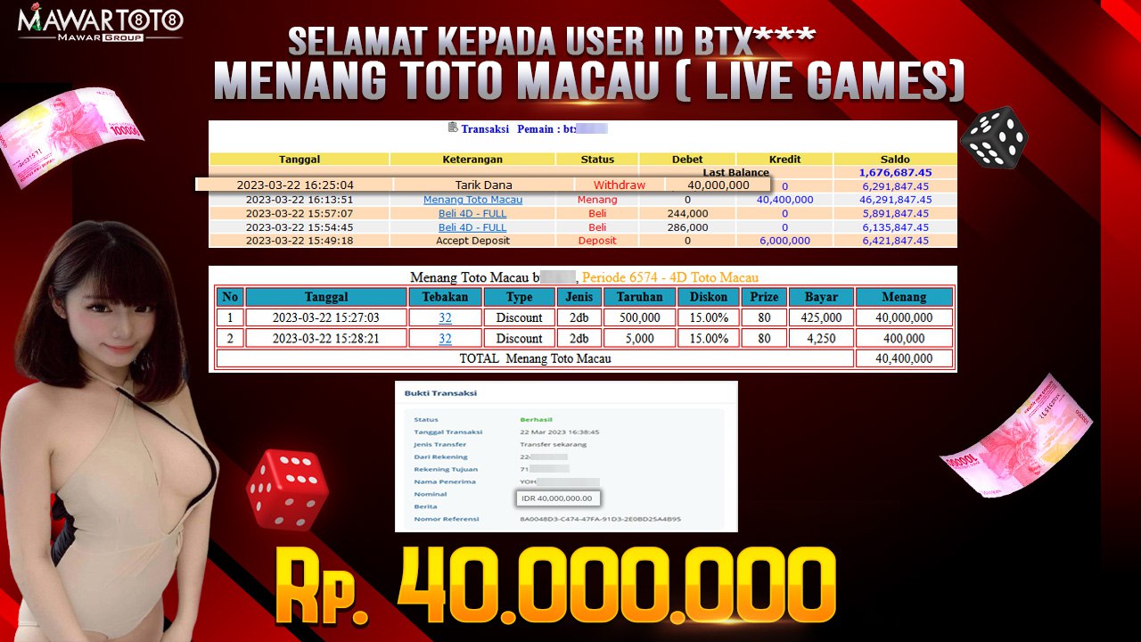 JP TOTOMACAU POOLS Rp 40.000.000