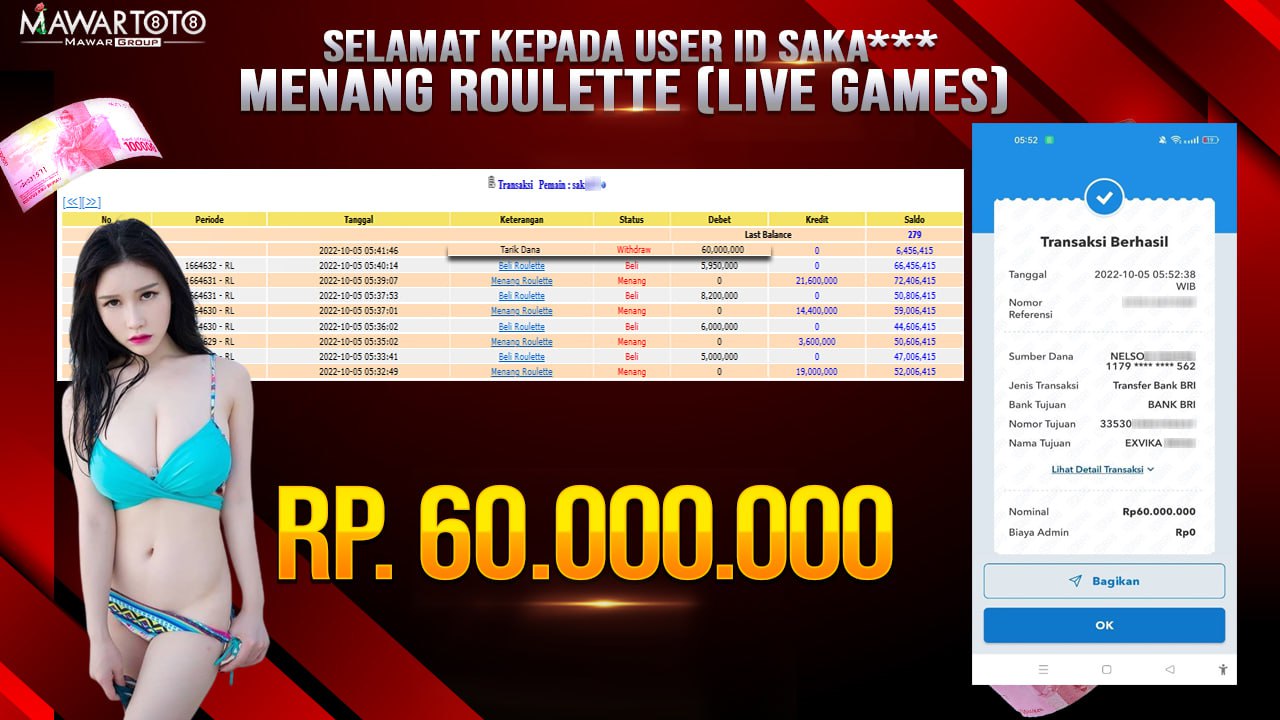 JP ROULETTE Rp 60.000.000